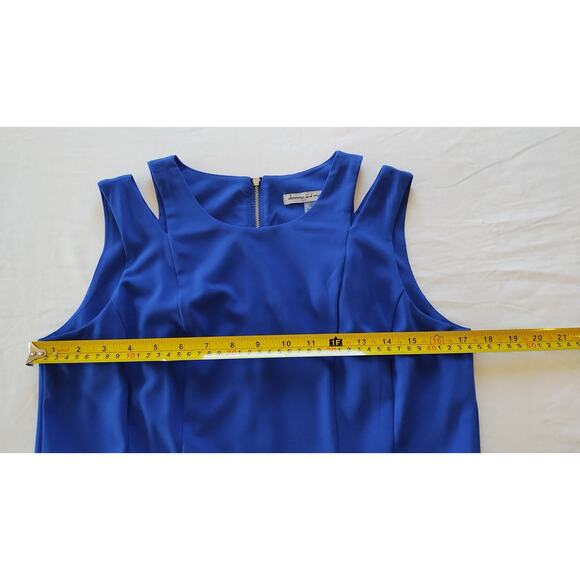Danny and Nicole Royal Blue Sleeveless Belted Wide Leg Jumpsuit size 10 - Picture 10 of 16
